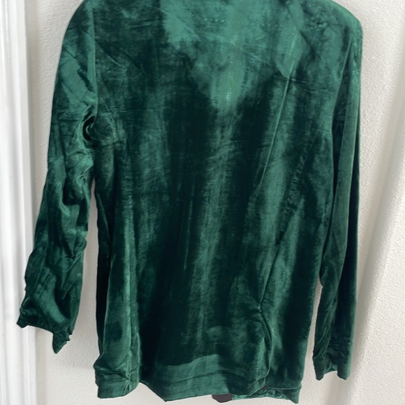 Green velvet Anthropologie blazer - Picture 6 of 7